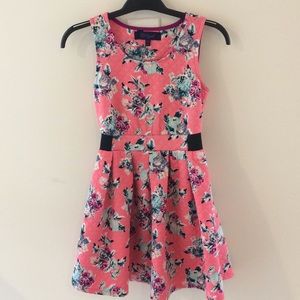W‎ ❤️ Girl Nordstrom Quilted Pink Floral Dress